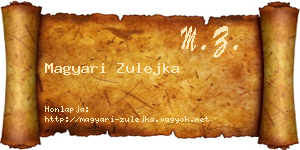 Magyari Zulejka névjegykártya